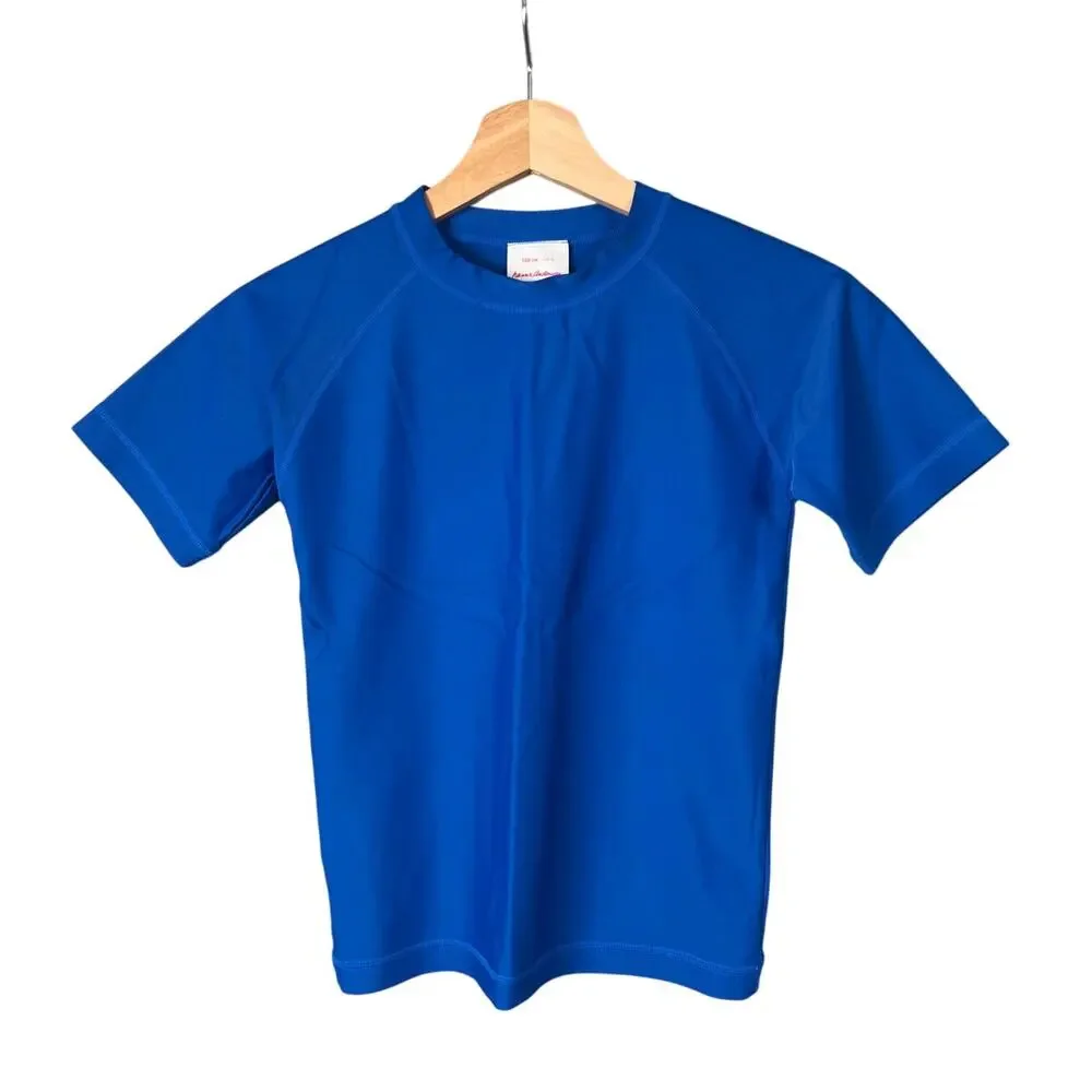 Hanna Andersson Short Sleeve Rash Guard Size 8 Plunge Blue Summer UV Protection